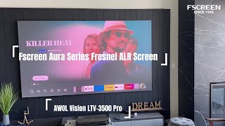 【FSCREEN】AWOL Vision LTV-3500 Pro Paired With Fscreen Fresnel ALR Screen Under Bright Light Room.