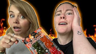 We Did The FIRE GUMMY BEARS Challenge! - Hailee And Kendra