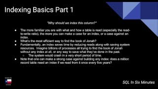 TSQL: Indexing Basics Part 1