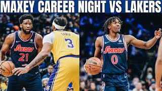 76ERS VS LAKERS REACTION | TYRESE MAXEY SCORES FIRST CAREER DOUBLE DOUBLE