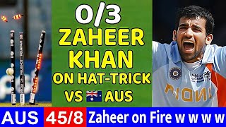 ZAHEER KHAN 3WKT🔥 VS AUS | INDIA VS AUSTRALIA 6TH ODI MATCH 2007 | Shocking Bowling by ZAHEER KHAN😱🔥