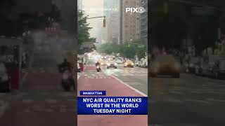 NYC air quality ranks worst in the world Tuesday night #shorts