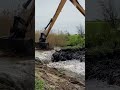 Beaver dam removal with long reach excavator. #shorts