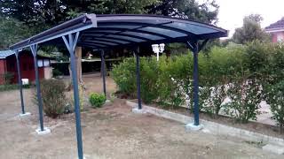 Mon Abri de Jardin - Carport en aluminium anthracite 3x5,05m et polycarbonate 6mm X-METAL