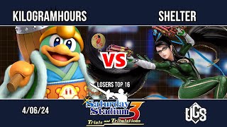 Saturday Stadium 3 - Losers Top 16 - KilogramHours(King Dedede) Vs. Shelter(Bayonetta)