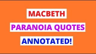 Macbeth: Macbeth's Paranoia Quotes Analysis In 60 Seconds! | GCSE English Exams Revision!