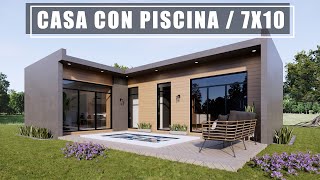 TE SORPRENDERÁ ESTA CASA DE 7X10 PEQUEÑA CON PISCINA