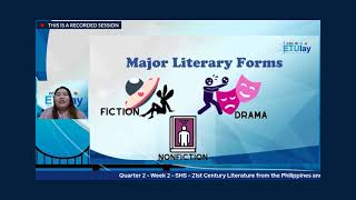 ETULAY SHS 21ST CENTURY Q2 WEEK2: Differentiating 21st Century Literary Genres