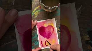 How to paint 2 watercolor valentines day cards