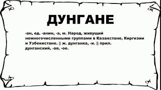 ДУНГАНЕ - что это такое? значение и описание