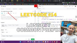 #leetcode #14 Longest Common Prefix in Javascript Code Fastest Solution