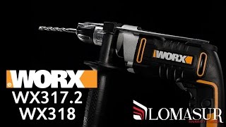 Taladro con percusión Worx WX317.2 y WX318 - Lomasur