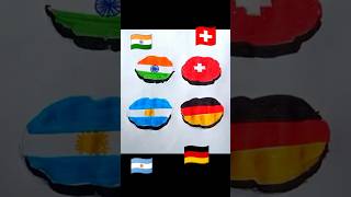 🇮🇳+🇨🇭+🇦🇷+🇩🇪 Flag Painting tutorial/Independence day drawing/Republic day drawing #shorts #viral #art