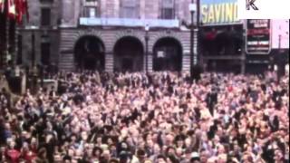 Colour VE Day Crowds in London, 1945, Celebrating the end of WWII