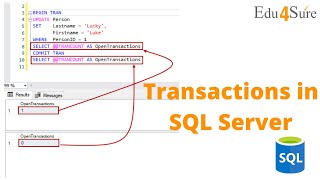 Transactions in SQL Server | Online Training SQL | Edu4Sure Certificate Courses