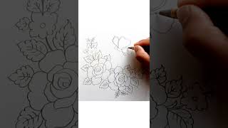 how to draw flowers & butterfly with pencil sketch,rose flower drawing,butterfly drawing