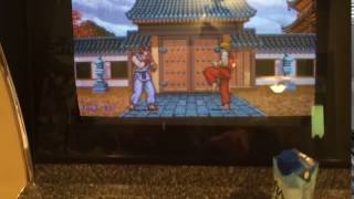 Street Fighter 1 and Street Fighter 2 kick harnesses working with a 2-in-1 JAMMA switch