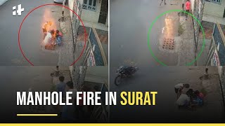 Viral Video: Manhole Fire In Surat