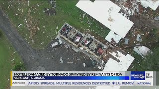 Motels damaged by tornado spawned by remnants of Ida