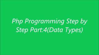 Php Programming (Data Types) Tutorial Bangla