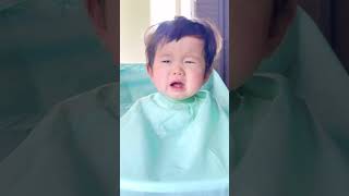 【生後9ヶ月】初めてのヘアカット #shorts #baby #赤ちゃん