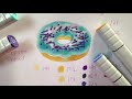 马克笔教程 甜甜圈的画法 从草稿到上色 how to draw a cute doughnut｜alcohol marker tutorial｜easy to learn