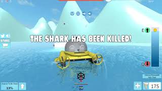 Giant Megalodon Chase My Military Boat Sharkbite Roblox