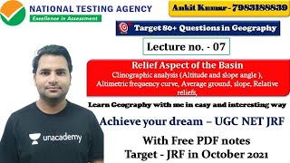 L- 7 - Unit 9 - Geographical Technique | Clinographic Curve | Morphometric Analysis | By Ankit Sir