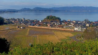 【永久保存版】中海湖畔を行くさよなら国鉄色‼️日本最古振り子特急やくも☁️出雲市行☁️381系#島根県#伯備線#381系#やくも#特急やくも#limitedexpress