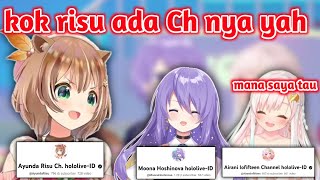 risu kaget ketika tau nama channelnya beda sam moona \u0026 iofi - Hololive ID