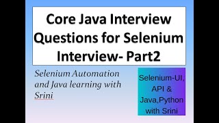 #JavaInterview#Java#OOPS CoreJava Interview questions for selenium testers - Part2