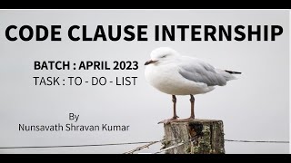 TASK : TO-DO-LIST , WEB DEVELOPER INTERN BY CODECLAUSE