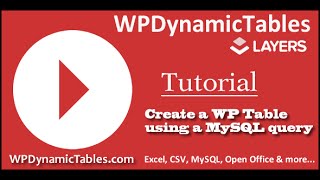 Create WordPress Dynamic Table Table using a MySQL query
