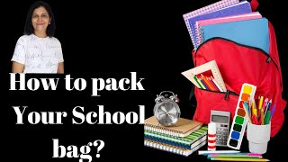 Organizing  your school bag/ How to pack your school bag? /Indian school bag organizing