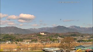 （3月30日）ライブカメラ　風越山、JR飯田線、天竜川