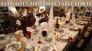 12 Seat Christmas Table Setting - All The Family and Guests are Coming