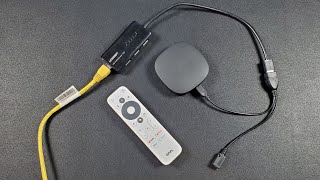 Walmart onn. Google TV Android Box Connected to USB Ethernet Adapter