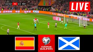 Spain vs Scotland | UEFA Euro Qualifier 2023 | Live Football Match | Pes 21 Gameplay