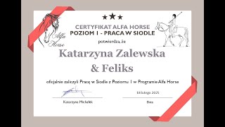 Katarzyna Zalewska \u0026 Feliks - Praca w Siodle - Poziom 1 Alfa Horse