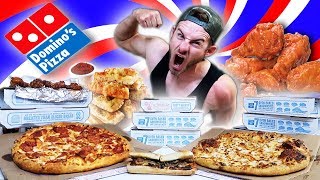 THE SUPERCHARGED DOMINOS MENU CHALLENGE! (12,000+ CALORIES)