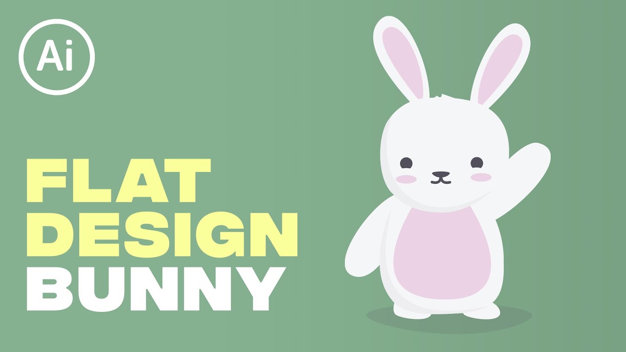 Flat Design Bunny Illustrator Tutorial Youtube