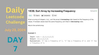 Daily LeetCode Challenge (Day 7) - Sort Array by Increasing Frequency