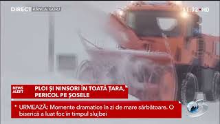 Alertă meteorologică: ploile și ninsorile afectează întreaga țară, pericol pe șosele