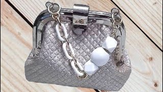 How to make a Pleated Metal frame bag.(purse)