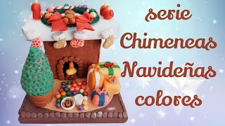 Tutorial Serie Chimeneas Navideñas colores en Pasta Flexible o Porcelana Fría.