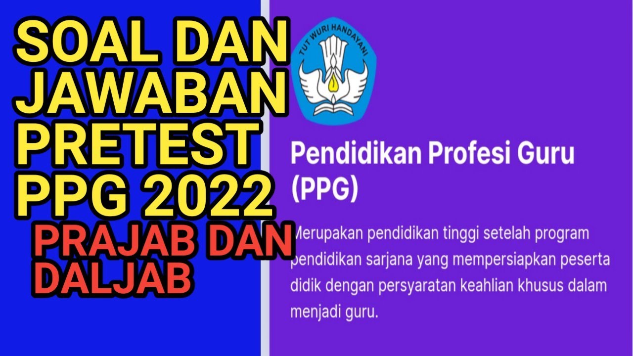 SOAL DAN JAWABAN PRETEST PPG 2022 - YouTube