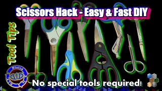 Sharpen Scissors Free - 2 min hack \u0026 no special tools needed -Tool Tips