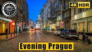 Experience Prague in 4k HDR Evening Walk 🇨🇿 Czech Republic ASMR