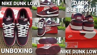 NIKE DUNK LOW DARK BEETROOT UNBOXING | FOOTLOCKER RELEASE | #nike #nikedunk #nikedunklow #beetroot