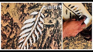 Asian paints leaf texture design making||simpley making laef texture